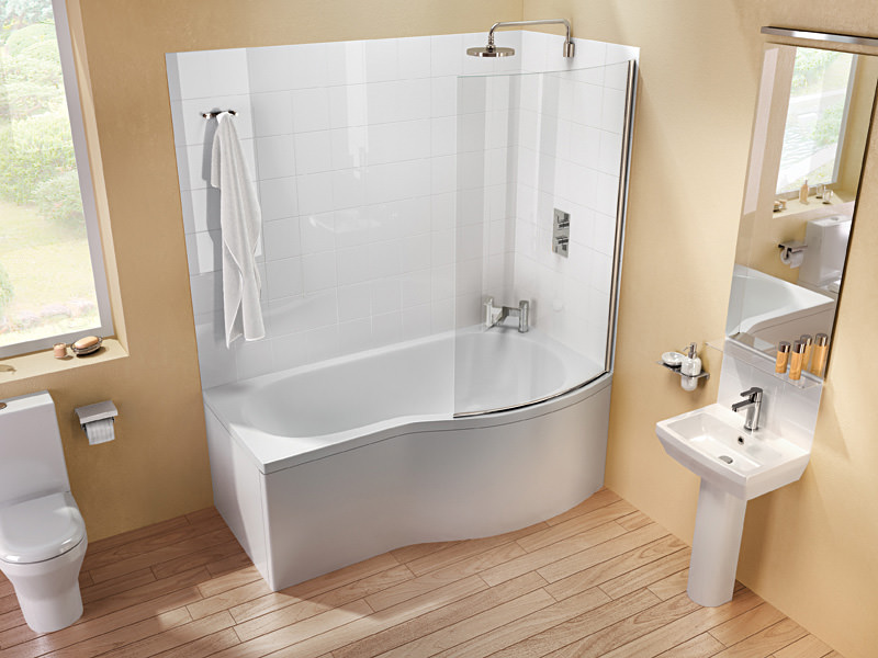 Cleargreen Ecoround Left Handed Shower Bath 1500mm x 900mm