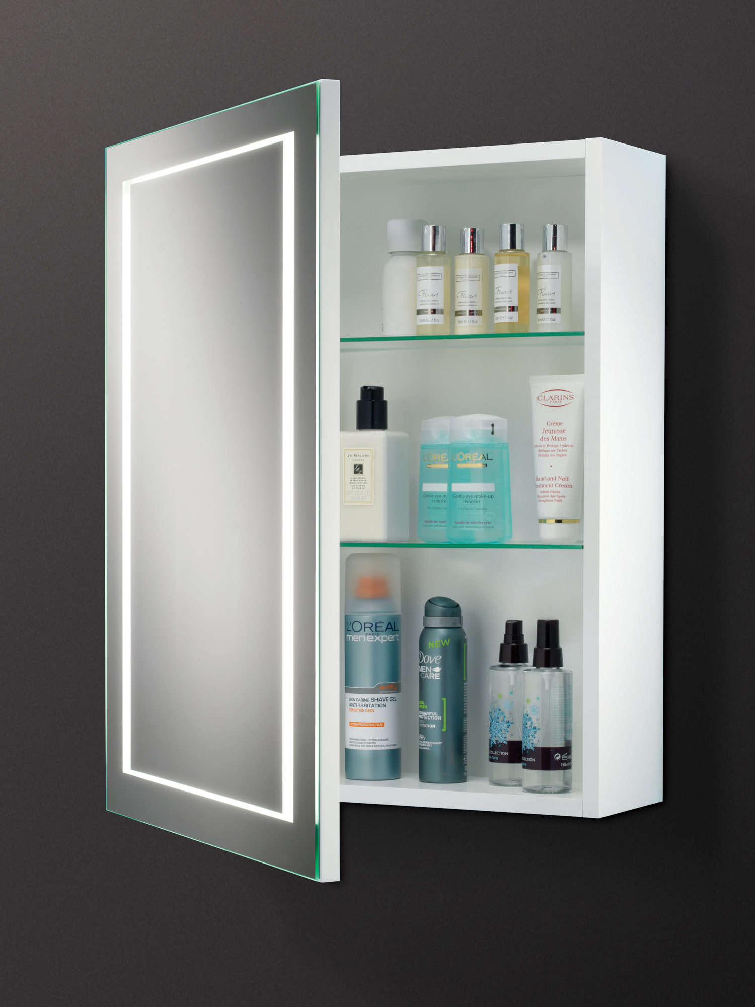 HIB Austin Single Door LED Illuminated Bathroom Cabinet 500 x 630mm