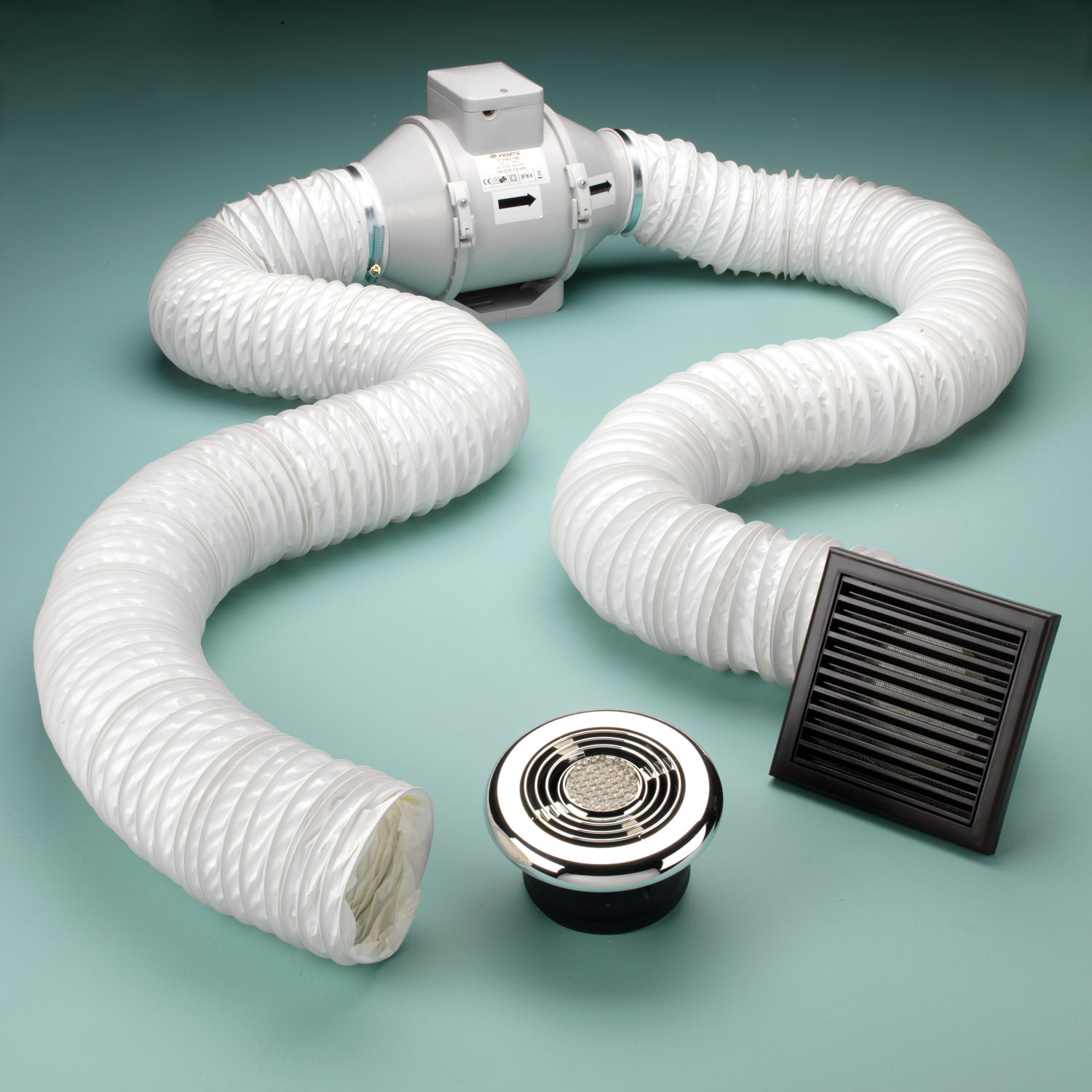 HIB Cyclone Wet Room Inline White Ceiling Mounted Extractor Fan